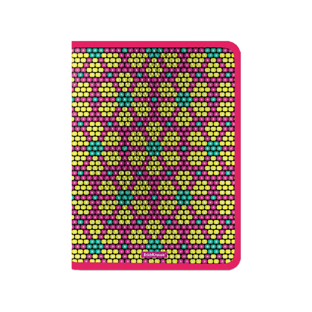 Папка для тетрадей на молнии пластиковая Erich Krause Pink&Yellow Beads, А4+
