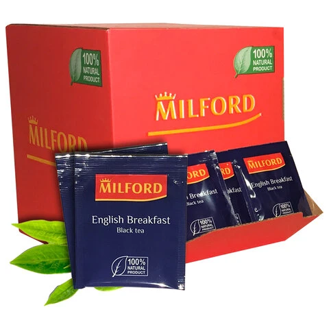 Чай MILFORD "English Breakfast", черный, 200 пакетиков в конвертах по