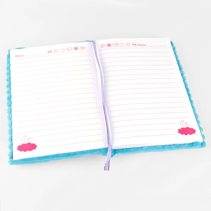 Блокнот 12*18,8см 60л "меховой" с рисунком из пайеток