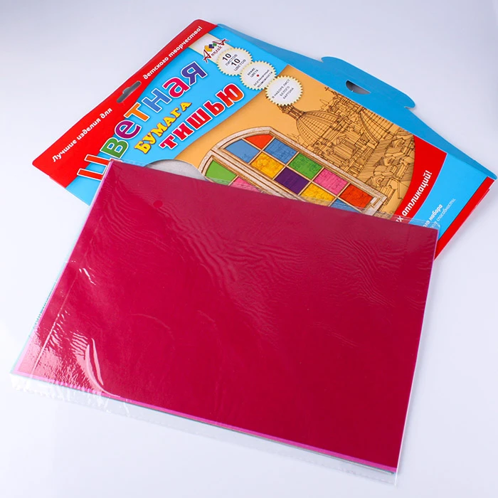 Бумага цветная тишью А4 10л. 10цв. "Витраж" Бумага цветная тишью А4 10л. 10цв. "Витраж"