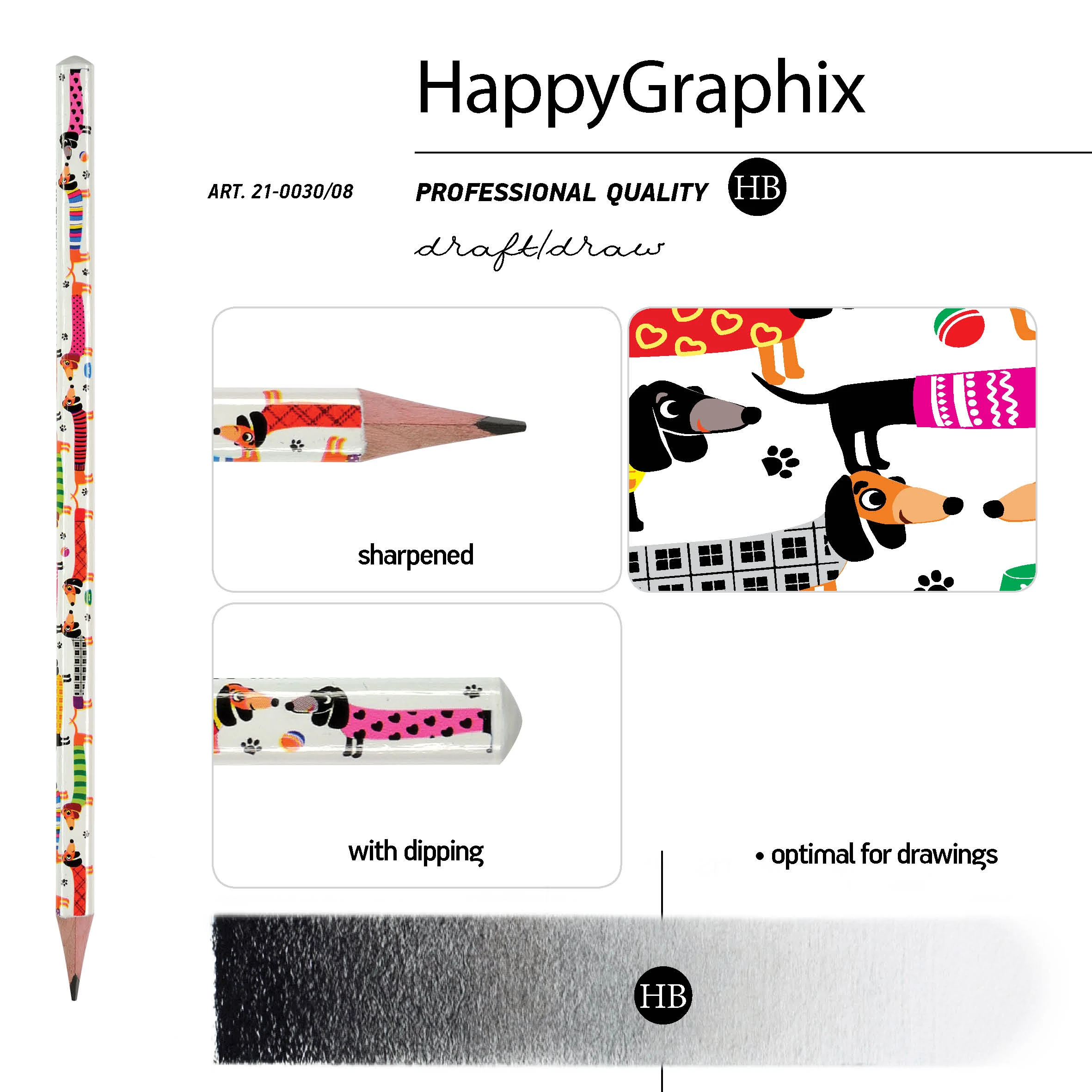 КАРАНДАШ ЧЕРНОГРАФИТОВЫЙ "HappyGraphix" ТАКСЫ НВ КАРАНДАШ ЧЕРНОГРАФИТОВЫЙ "HappyGraphix" ТАКСЫ НВ
