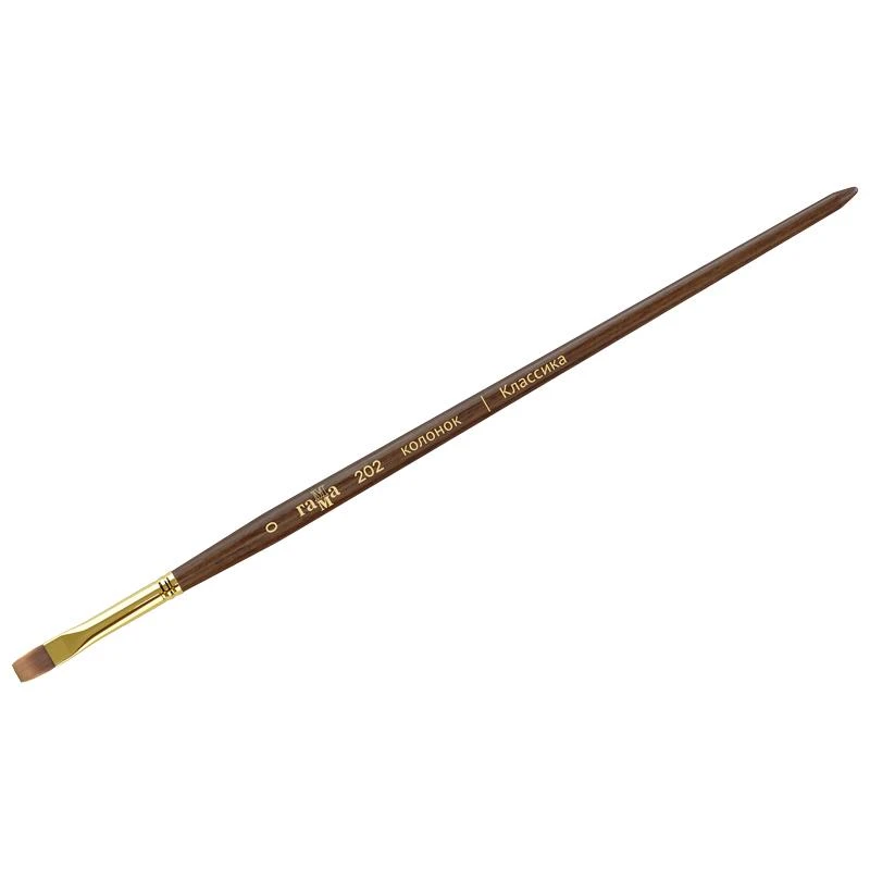 Кисть художественная, колонок, Гамма "Классика", плоская, №0