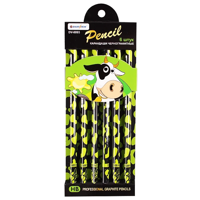 Карандаш ч/г "Darvish" HB корпус треугольный "корова"
