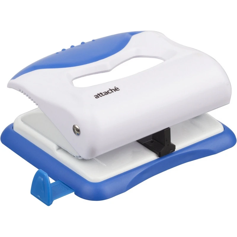 Дырокол Attache Master до 16 листов, белый/синий 969344