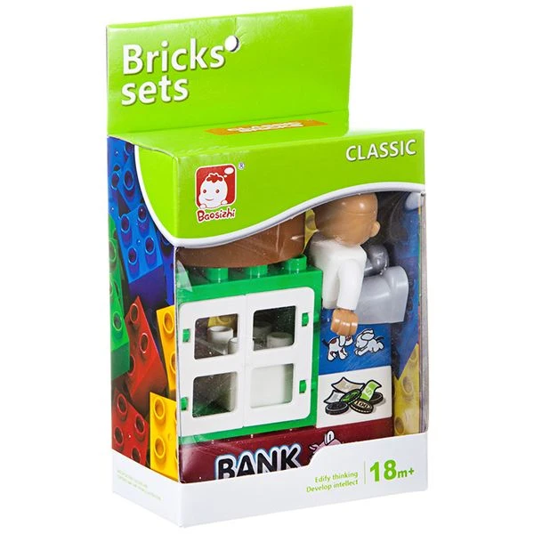 Конструктор пластиковый крупные детали Bricks sets, банк, BOX 10x13x5,5см, Конструктор пластиковый крупные детали Bricks sets, банк, BOX 10x13x5,5см,