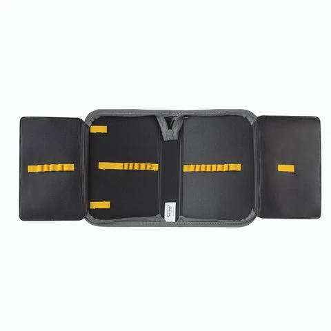 Пенал TIGER FAMILY (ТАЙГЕР), 1 отделение, 2 откидные планки, черный-серый,