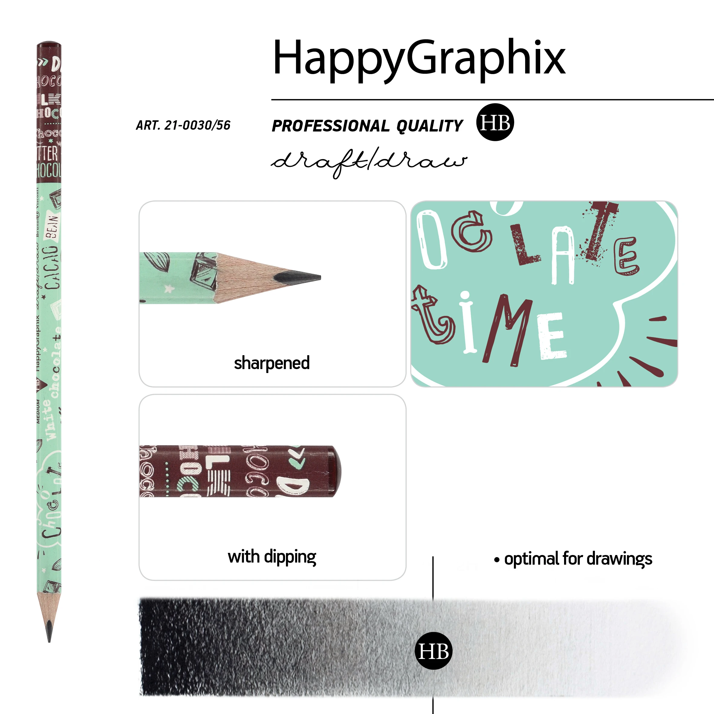 КАРАНДАШ ЧЕРНОГРАФИТОВЫЙ "HappyGraphix. Кофемания.Мятный капучино" НВ КАРАНДАШ ЧЕРНОГРАФИТОВЫЙ "HappyGraphix. Кофемания.Мятный капучино" НВ
