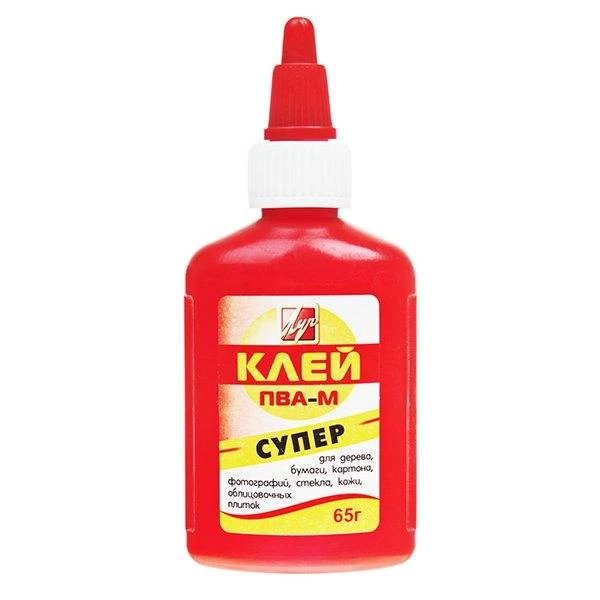 Клей ПВА СУПЕР 65 г морозоуст. красный флакон: 20С1332-08 штр.: 4601185008391 Клей ПВА СУПЕР 65 г морозоуст. красный флакон: 20С1332-08 штр.: 4601185008391