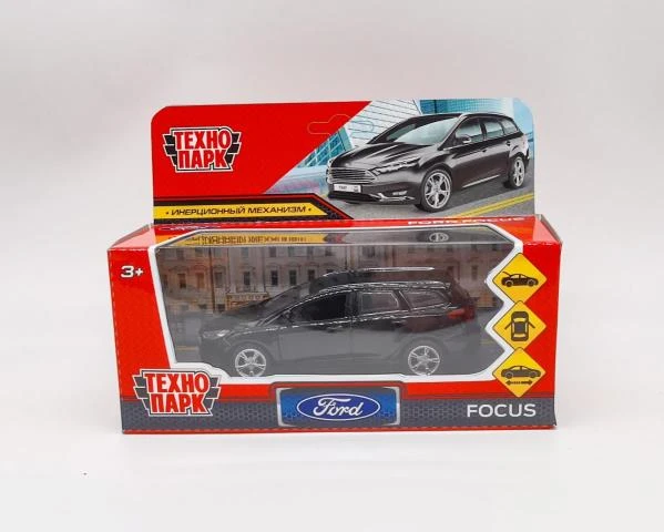 Машина металл FORD FOCUS TURNIER длина 12 см, двер, баг, инерц, черный,