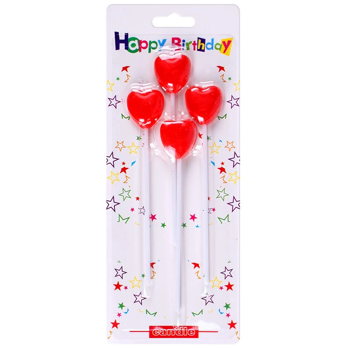 Свечи "Сердечки" 4шт. в наборе Свечи "Сердечки" 4шт. в наборе