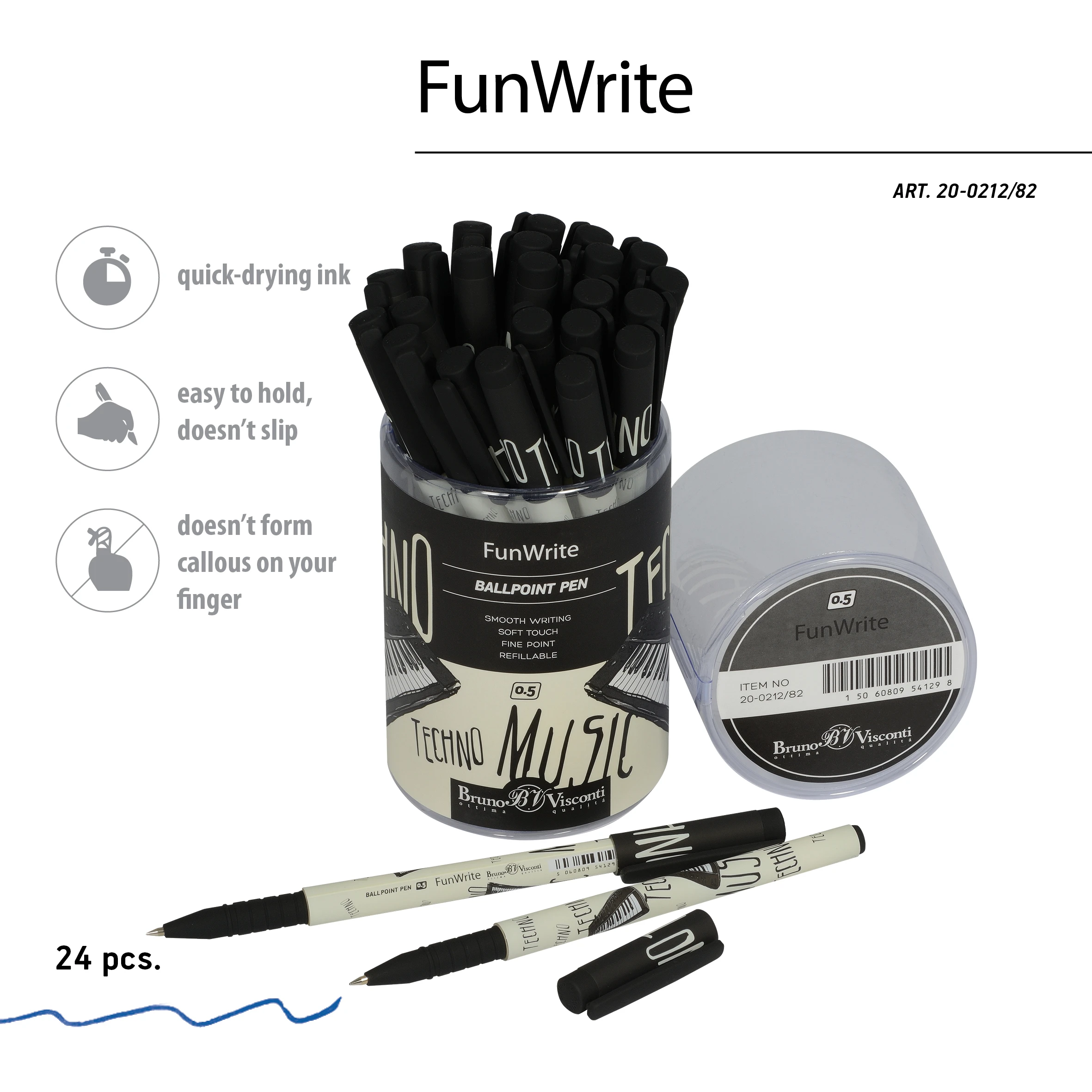 РУЧКА "FunWrite. Музыка. Клавишные" ШАРИКОВАЯ 0.5 ММ, СИНЯЯ РУЧКА "FunWrite. Музыка. Клавишные" ШАРИКОВАЯ 0.5 ММ, СИНЯЯ