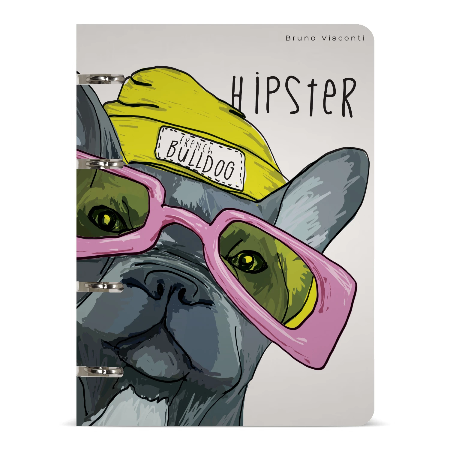 ТЕТРАДЬ НА КОЛЬЦАХ В ПЛАСТИКОВОЙ ОБЛОЖКЕ СО СМЕН. БЛОКОМ 80Л. "ПСЫ НА