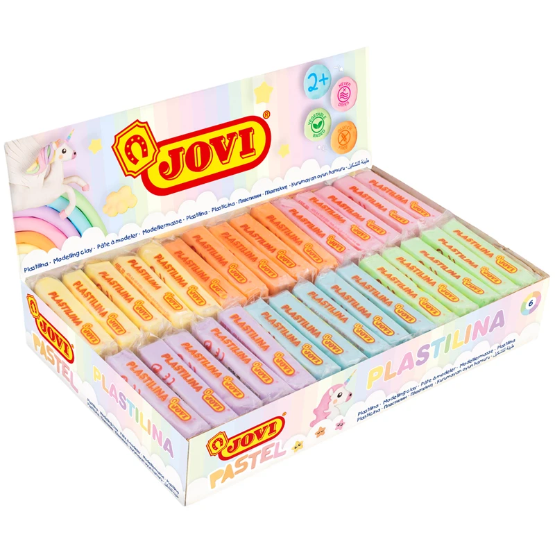 Пластилин JOVI, брусок 50г, пастельный, ассорти 6 цветов Пластилин JOVI, брусок 50г, пастельный, ассорти 6 цветов