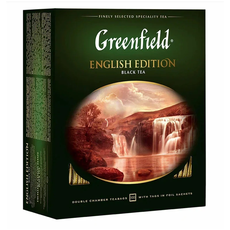 Чай Greenfield "English Edition", черный, 100 фольг. пакетиков по 2г Чай Greenfield "English Edition", черный, 100 фольг. пакетиков по 2г