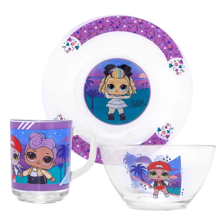 L.O.L. Surprise! "OhSoRadical" Набор посуды (3 предмета), стекло L.O.L. Surprise! "OhSoRadical" Набор посуды (3 предмета), стекло