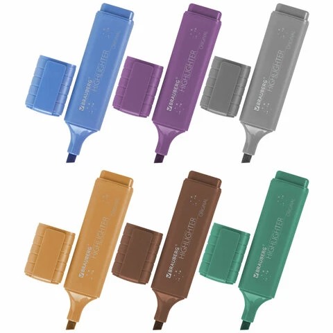 Набор текстовыделителей перламутровых 6 ЦВЕТОВ, BRAUBERG ORIGINAL PEARL, линия Набор текстовыделителей перламутровых 6 ЦВЕТОВ, BRAUBERG ORIGINAL PEARL, линия