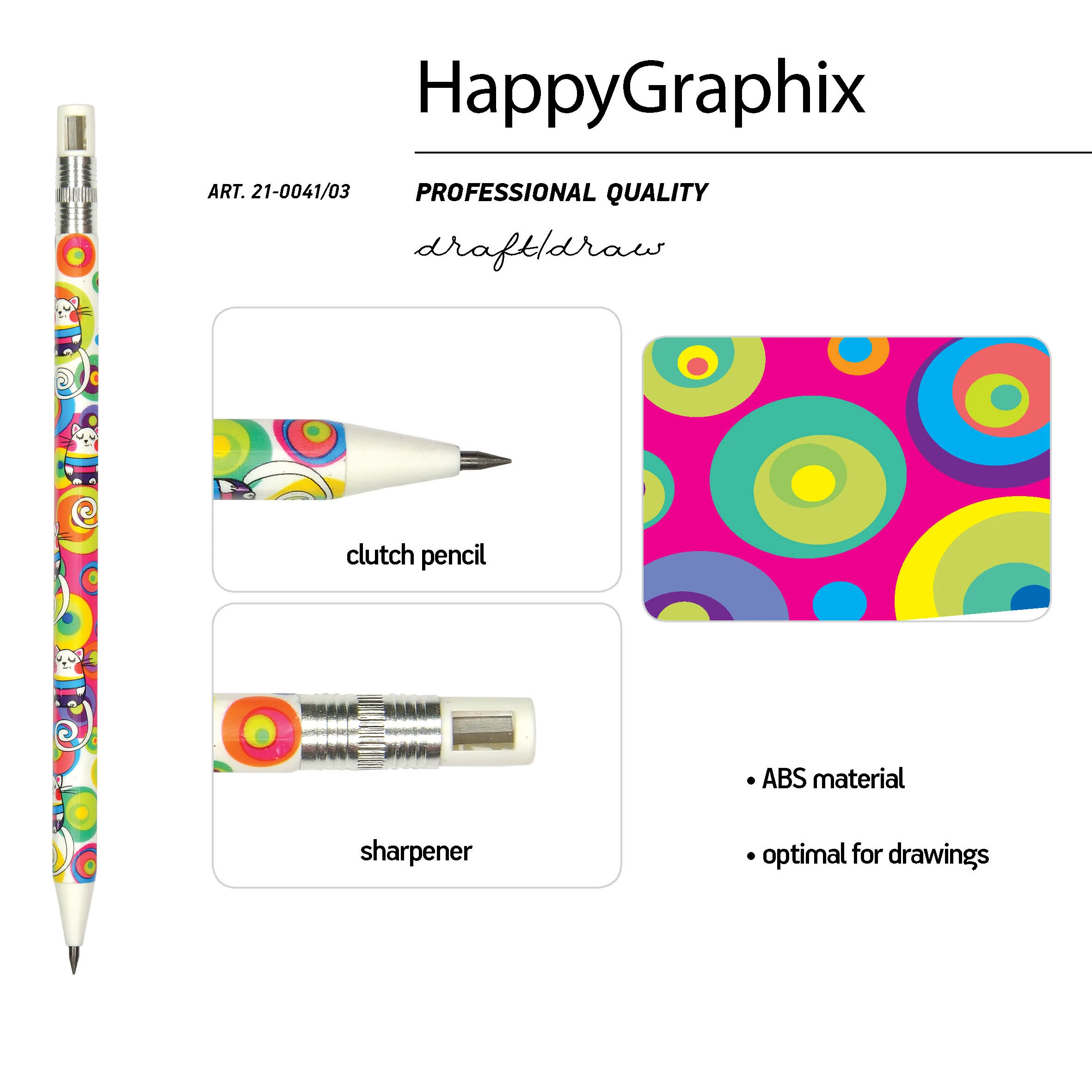 КАРАНДАШ МЕХАНИЧЕСКИЙ ЦАНГОВЫЙ С ТОЧИЛКОЙ "FunGraphix. Мультики. Кот" КАРАНДАШ МЕХАНИЧЕСКИЙ ЦАНГОВЫЙ С ТОЧИЛКОЙ "FunGraphix. Мультики. Кот"