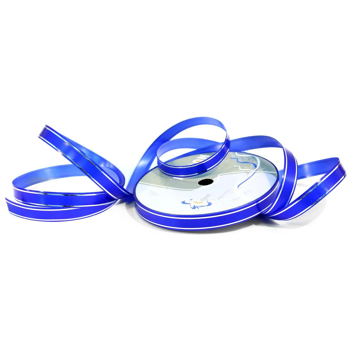 Лента 12 мм х 45 м с серебр.пол.синяя, 44935