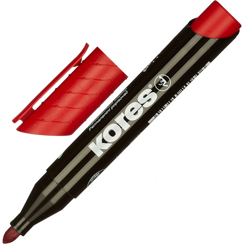Маркер перманентный KORES красный 1,5-3мм круглый наконечник '20937 штр. Маркер перманентный KORES красный 1,5-3мм круглый наконечник '20937 штр.