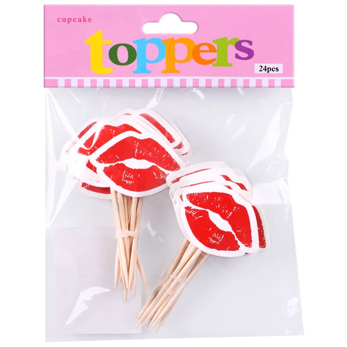 Украшение для пирожных "Губы" 24шт/уп (набор)
