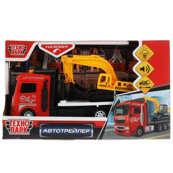 Машина пластик свет-звук автоперевозчик 20 см, подв. дет., ин,кор. Технопарк