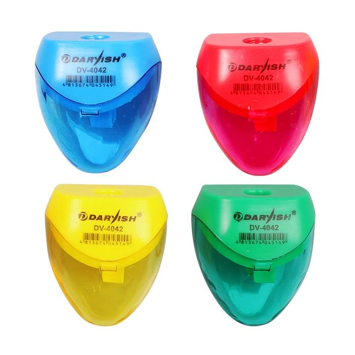 Точилка пластиковая "Darvish" ассорти с контейнером, в пластиковой