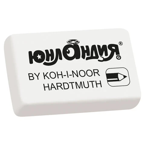 Ластик ЮНЛАНДИЯ (KOH-I-NOOR EXCLUSIVE) 300/80, 26х18,5х8 мм, белый,228697,