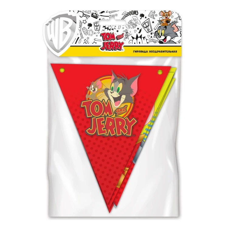 Tom&Jerry. Гирлянда поздравительная "Персонажи" (флажки) Tom&Jerry. Гирлянда поздравительная "Персонажи" (флажки)