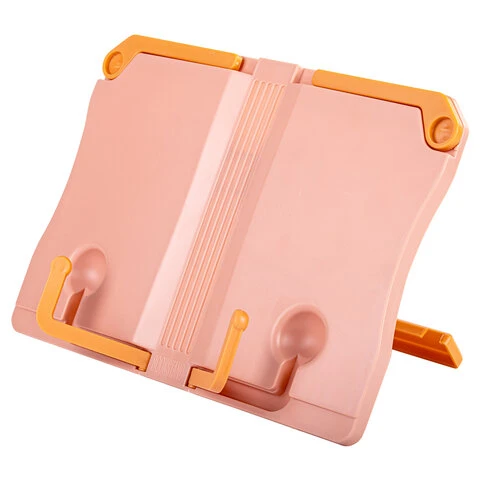 Подставка для книг ЮНЛАНДИЯ, регулируемый наклон, прочный ABC-пластик, розовая, Подставка для книг ЮНЛАНДИЯ, регулируемый наклон, прочный ABC-пластик, розовая,