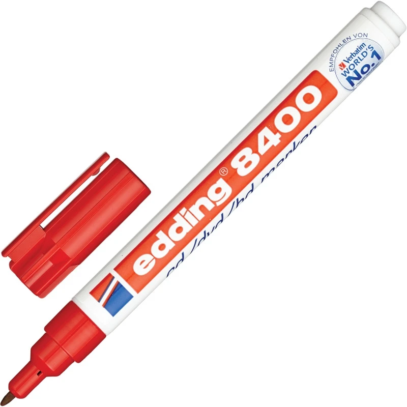 Маркер для CD EDDING E-8400/2 красный, 0,75мм штр.  4004764827145,