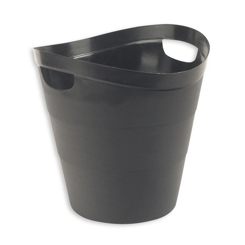 Корзина офисная 12л пластик, черная с ручками Uniplast КХУ-10 штр. 
