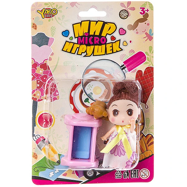 Набор мебели (кроватка) с куколкой и медвежонком, серия Мир micro Игрушек, CRD Набор мебели (кроватка) с куколкой и медвежонком, серия Мир micro Игрушек, CRD