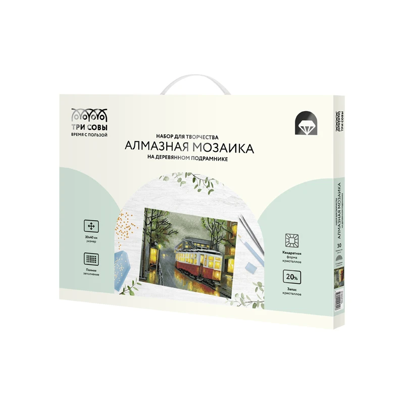 Алмазная мозаика ТРИ СОВЫ "Вечерний трамвай", 30*40см, холст на Алмазная мозаика ТРИ СОВЫ "Вечерний трамвай", 30*40см, холст на