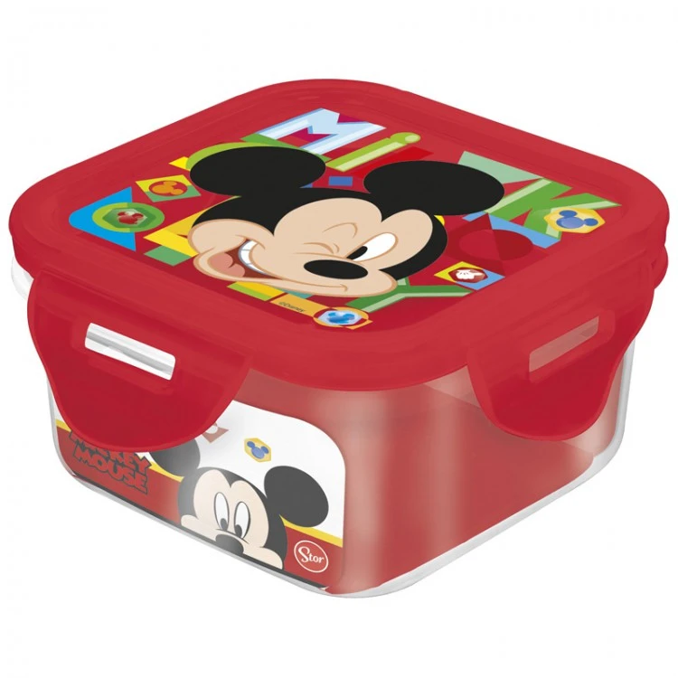Контейнер пластиковый (квадратный, 290 мл). Микки Маус Акварель Контейнер пластиковый (квадратный, 290 мл). Микки Маус Акварель