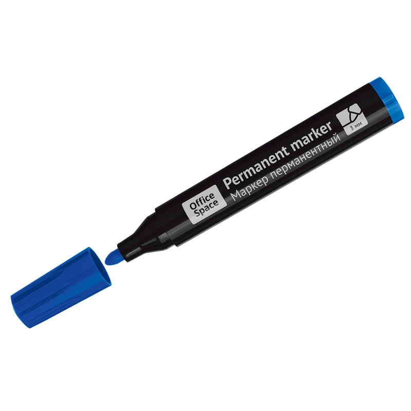 Маркер перманентный OfficeSpace "Contact" синий, пулевидный, без Маркер перманентный OfficeSpace "Contact" синий, пулевидный, без