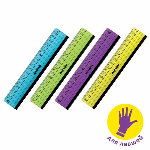 Линейка пластик 15 см ЮНЛАНДИЯ "НЕОНЧИКИ", ассорти, с волнистым краем,