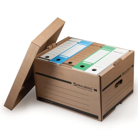 Короб архивный (405х330х265 мм), надстраиваемый, с крышкой, гофрокартон, Короб архивный (405х330х265 мм), надстраиваемый, с крышкой, гофрокартон,