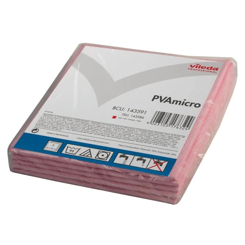 Салфетка VILEDA "ПВАмикро", КОМПЛЕКТ 5 шт., искусственная замша,