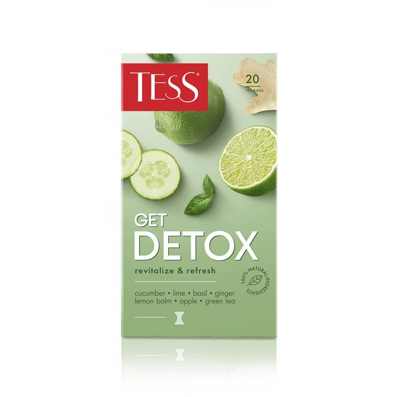 Чай Tess Get Detox зеленый с добавками, 1,5гх20шт/уп Чай Tess Get Detox зеленый с добавками, 1,5гх20шт/уп