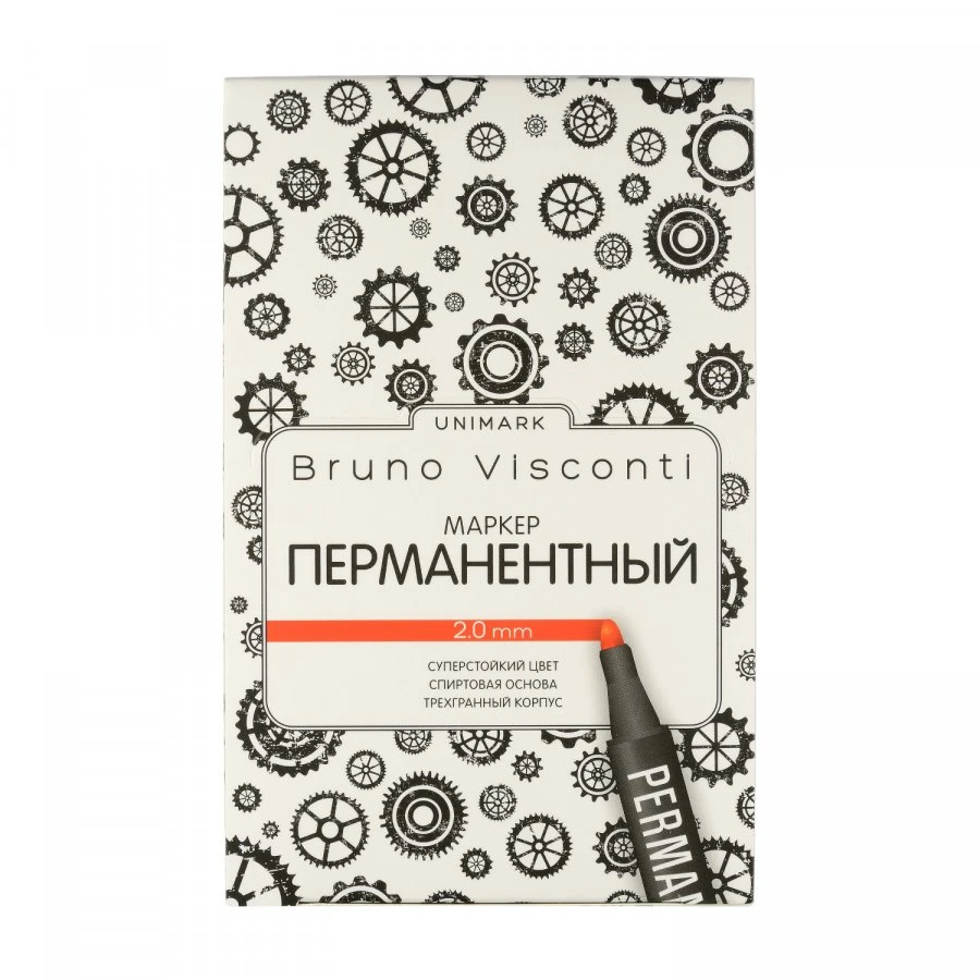 Маркер BrunoVisconti перманентный, черный UniMark. Арт 22-0020