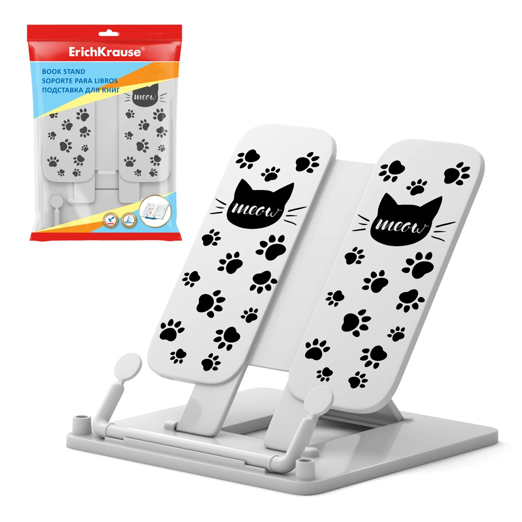 Подставка для книг пластиковая Erich Krause® Meow, белая