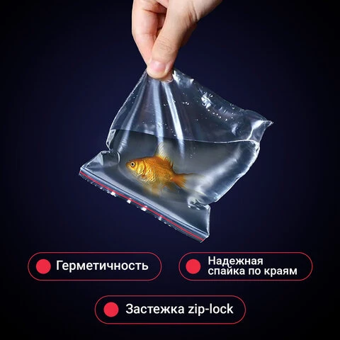Пакеты ZIP LOCK "зиплок" ПРОЧНЫЕ, комплект 100 шт., 15х20 см, ПВД, 60 Пакеты ZIP LOCK "зиплок" ПРОЧНЫЕ, комплект 100 шт., 15х20 см, ПВД, 60