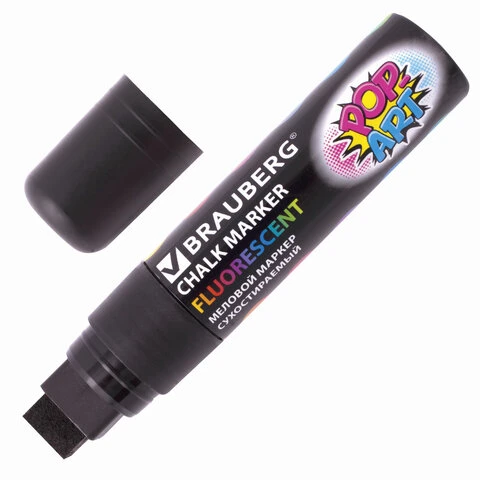 Маркер меловой BRAUBERG "POP-ART", сухостираемый, для гладких Маркер меловой BRAUBERG "POP-ART", сухостираемый, для гладких