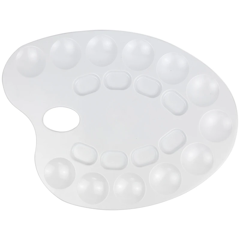 Палитра Гамма, средняя, овальная, 20 ячеек, белая, пластик