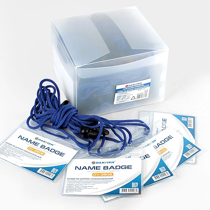 Бейдж на шнурке горизонтальный 105*60мм "Darvish"