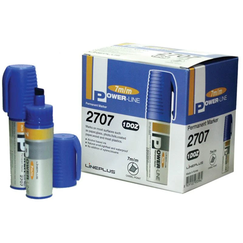 Маркер перманентный "PER-2707" синий, скошенный, 7мм: PER-2707 штр.: 