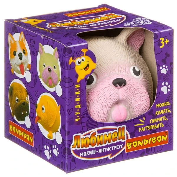 Чудики Bondibon мякиш-антистресс «ЛЮБИМЕЦ», бульдог, BOX 9x9x9см. ВВ3979 Чудики Bondibon мякиш-антистресс «ЛЮБИМЕЦ», бульдог, BOX 9x9x9см. ВВ3979