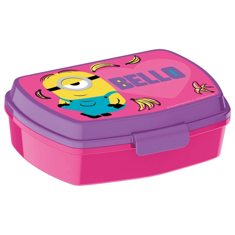 Ланч-бокс пластиковый (17х14х5,6) Миньоны 2 Девочки