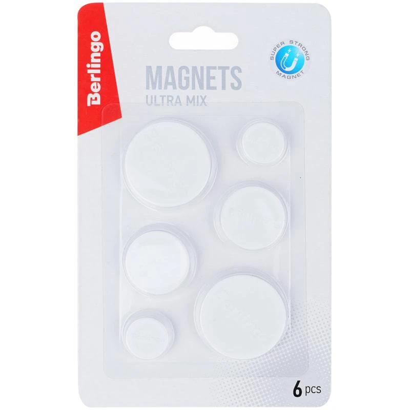 Магнит для досок усиленный Berlingo 20мм-2шт, 30мм-2шт., 40мм-2шт., европодвес.