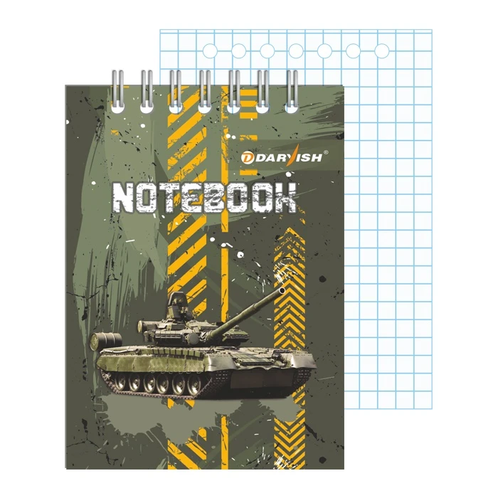 Блокнот 7*10см 60л "Танки" на гребне плотность 55гр/м2